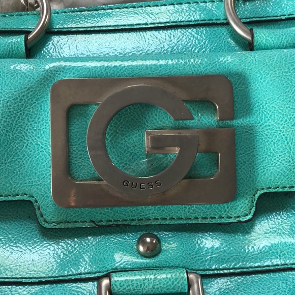 Vintage Turquoise Leather Guess Bag circa 2004 - Picture 2 of 6
